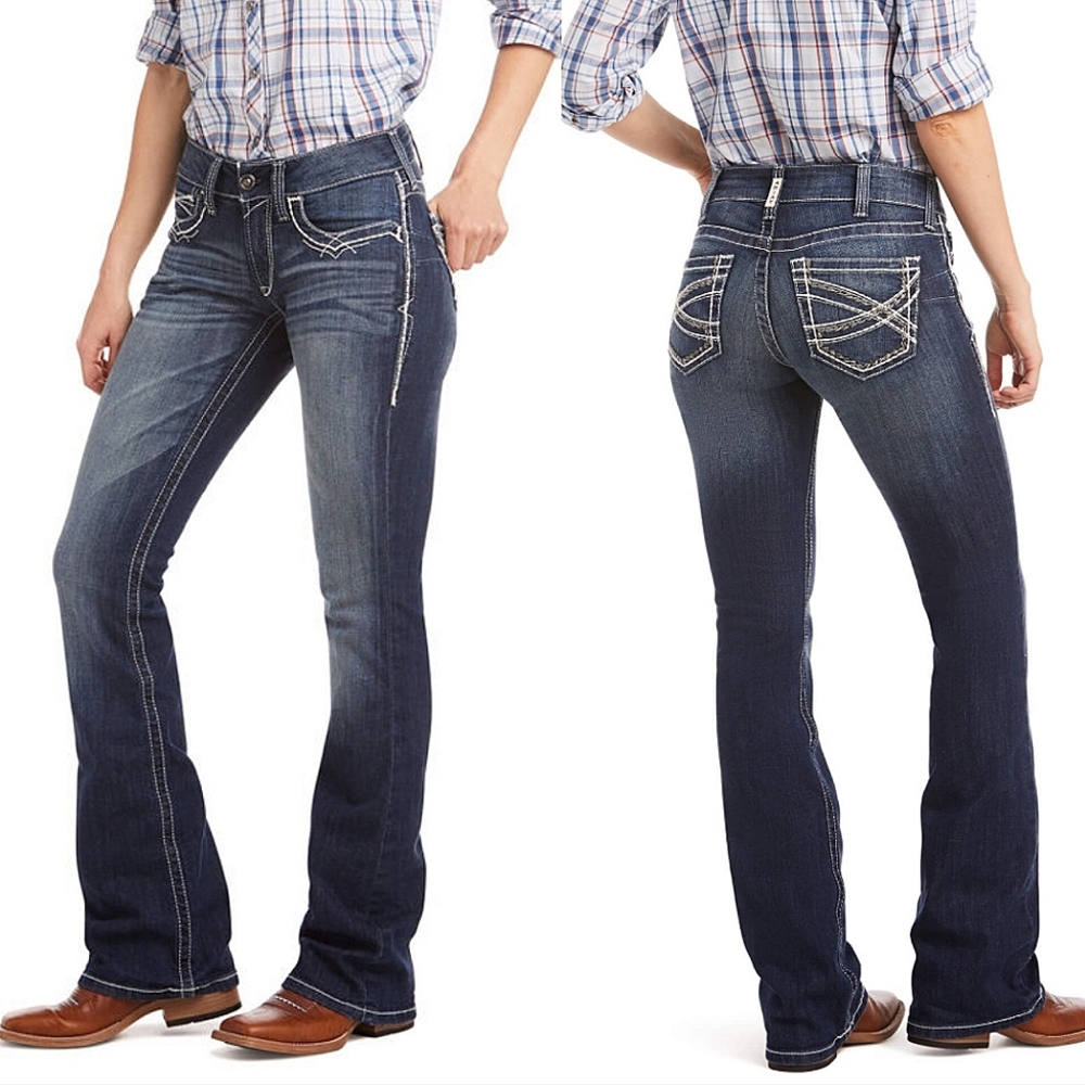 Ariat R.E.A.L. Mid Rise Stretch Entwined Boot Cut Jean #18635
